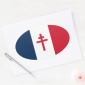 Sticker Ovale Drapeau de la France libre (Enveloppe)
