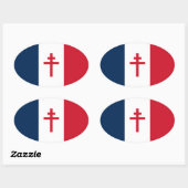 Sticker Ovale Drapeau de la France libre (Feuille)