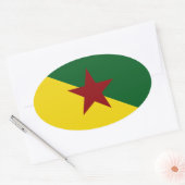 Sticker Ovale Drapeau de la Guyane (Enveloppe)