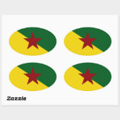Sticker Ovale Drapeau de la Guyane (Feuille)