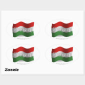 Sticker Ovale Drapeau de la Hongrie (Feuille)