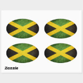 Sticker Ovale Drapeau de la Jamaïque (Feuille)