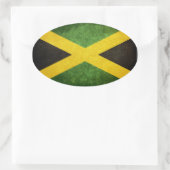 Sticker Ovale Drapeau de la Jamaïque (Sac)