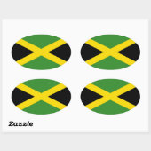 Sticker Ovale Drapeau de la Jamaïque (Feuille)