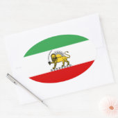 Sticker Ovale Drapeau de la monarchie constitutionnelle iranienn (Enveloppe)