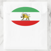 Sticker Ovale Drapeau de la monarchie constitutionnelle iranienn (Sac)