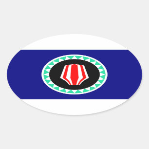 Sticker Ovale Drapeau de la région autonome de Bougainville