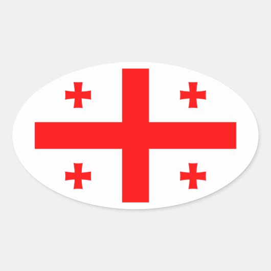 Sticker Ovale Drapeau de la République de Géorgie (Devant)