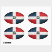 Sticker Ovale Drapeau de la République dominicaine (Feuille)