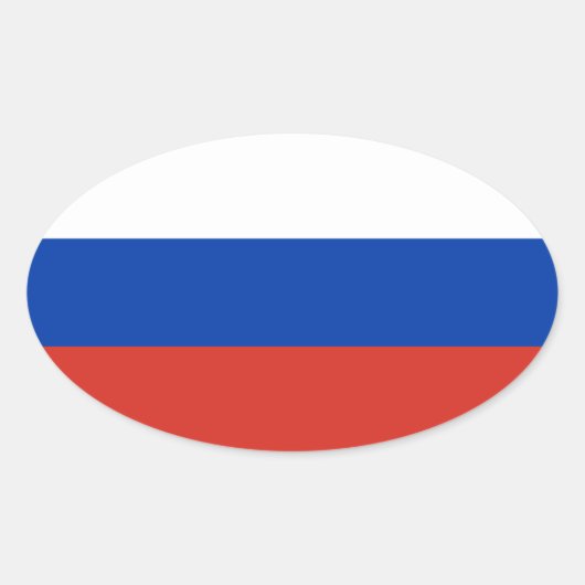 Sticker Ovale Drapeau de la Russie / Bleu blanc rouge (Devant)
