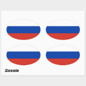 Sticker Ovale Drapeau de la Russie / Bleu blanc rouge (Feuille)