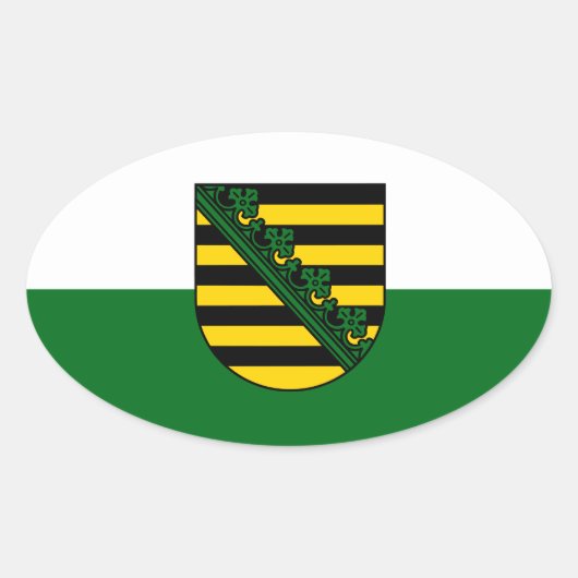 Sticker Ovale Drapeau de la Saxe (Devant)