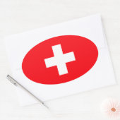 Sticker Ovale Drapeau de la Suisse (Enveloppe)