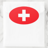 Sticker Ovale Drapeau de la Suisse (Sac)