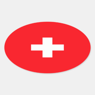 Sticker Ovale Drapeau de la Suisse