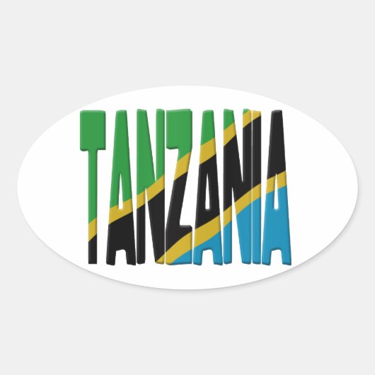 Sticker Ovale Drapeau de la Tanzanie (Devant)