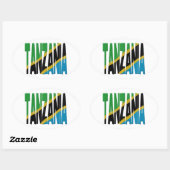 Sticker Ovale Drapeau de la Tanzanie (Feuille)