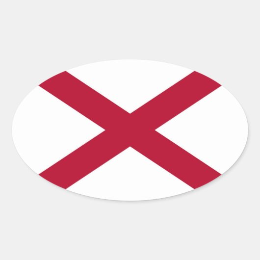Sticker Ovale Drapeau de l'Alabama (Devant)