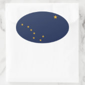 Sticker Ovale Drapeau de l'Alaska (Sac)