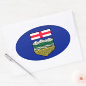 Sticker Ovale Drapeau de l'Alberta - CANADA (Enveloppe)