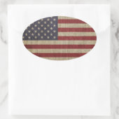 Sticker Ovale Drapeau de l'Amérique vintage (Sac)