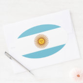 Sticker Ovale Drapeau de l'Argentine (Enveloppe)