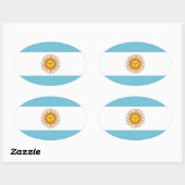 Sticker Ovale Drapeau de l'Argentine (Feuille)