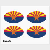 Sticker Ovale Drapeau de l'Arizona (Feuille)
