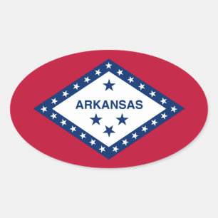 Sticker Ovale Drapeau de l'Arkansas