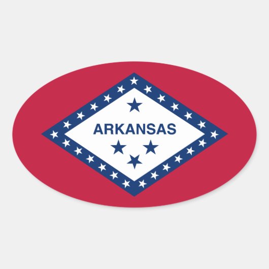 Sticker Ovale Drapeau de l'Arkansas (Devant)