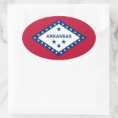Sticker Ovale Drapeau de l'Arkansas (Sac)
