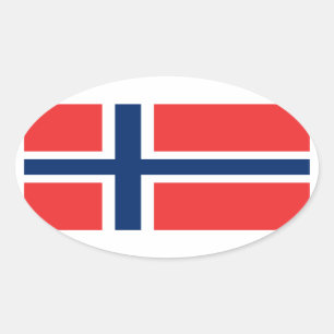 Sticker Ovale Drapeau de l'autocollant de la Norvège (ovale)