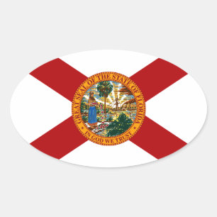 Sticker Ovale Drapeau de l'État de Floride