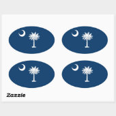 Sticker Ovale Drapeau de l'État de la Caroline du Sud (Feuille)