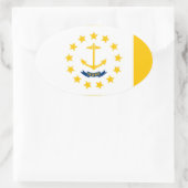 Sticker Ovale Drapeau de l'État de Rhode Island (Sac)
