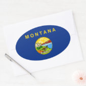 Sticker Ovale Drapeau de l'État du Montana (Enveloppe)
