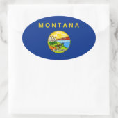 Sticker Ovale Drapeau de l'État du Montana (Sac)