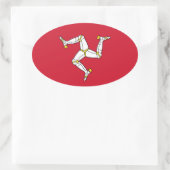 Sticker Ovale Drapeau de l'île de Man (Sac)