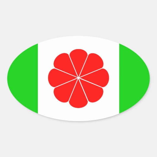 Sticker Ovale Drapeau de l'indépendance de Taïwan (Devant)