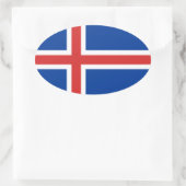 Sticker Ovale Drapeau de l'Islande (Sac)