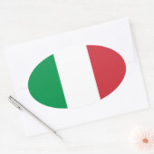 Sticker Ovale Drapeau de l'Italie (Enveloppe)