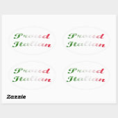 Sticker Ovale Drapeau de l'Italie. Fier italien. (Feuille)