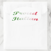 Sticker Ovale Drapeau de l'Italie. Fier italien. (Sac)