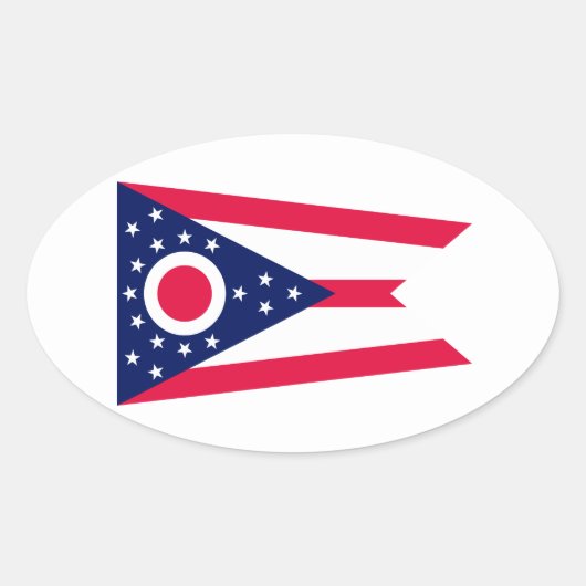 Sticker Ovale Drapeau de l'Ohio (Devant)