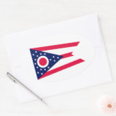 Sticker Ovale Drapeau de l'Ohio (Enveloppe)