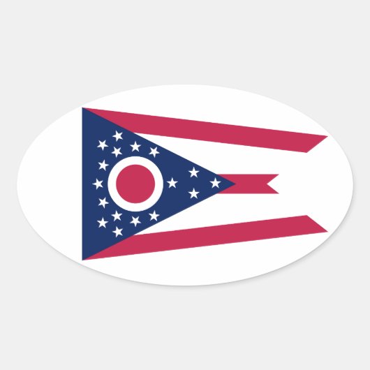 Sticker Ovale Drapeau de l'Ohio (Devant)