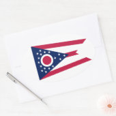 Sticker Ovale Drapeau de l'Ohio (Enveloppe)