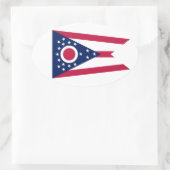 Sticker Ovale Drapeau de l'Ohio (Sac)