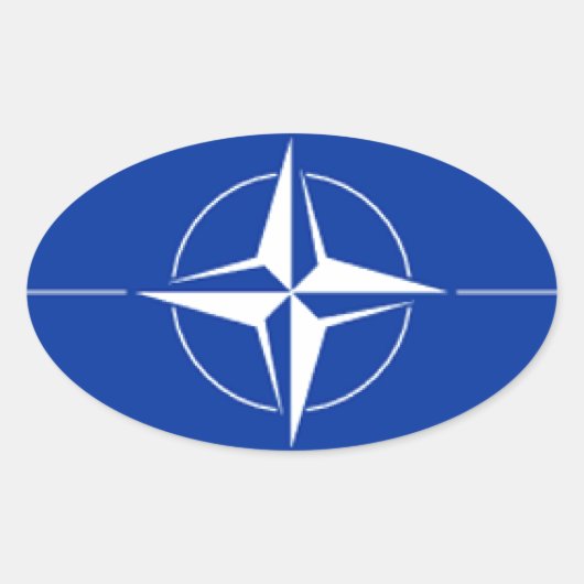 Sticker Ovale Drapeau de l'Otan (Devant)
