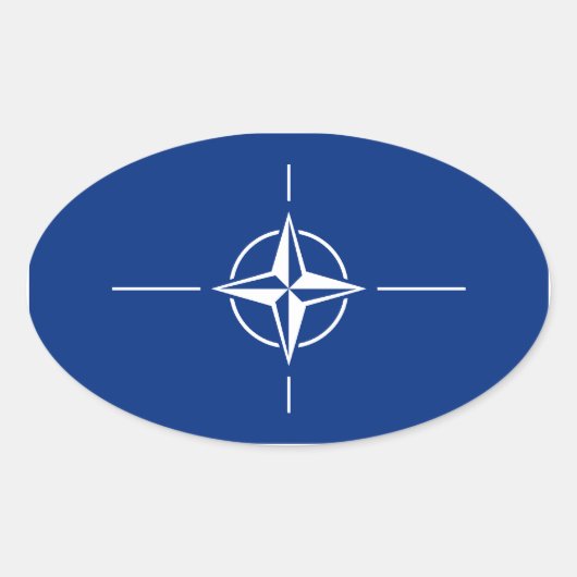 Sticker Ovale Drapeau de l'Otan (Devant)